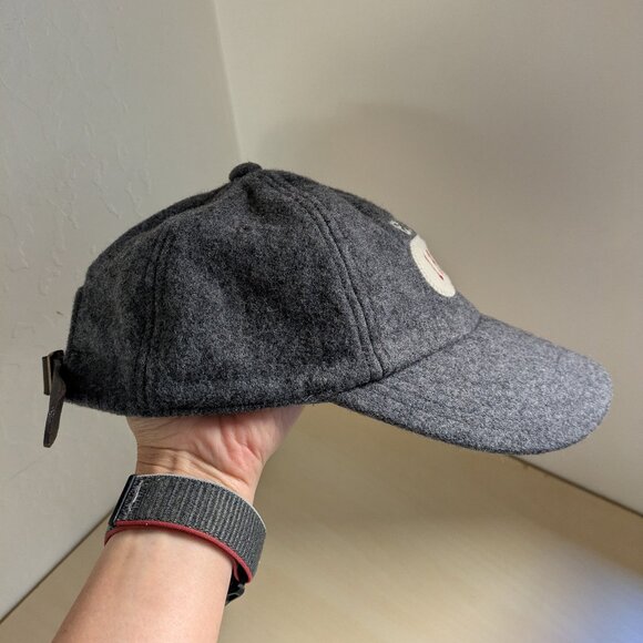 Vintage GAP Wool Hat 90s Gray Strapback – Leather Adjustable Back - Picture 2 of 8
